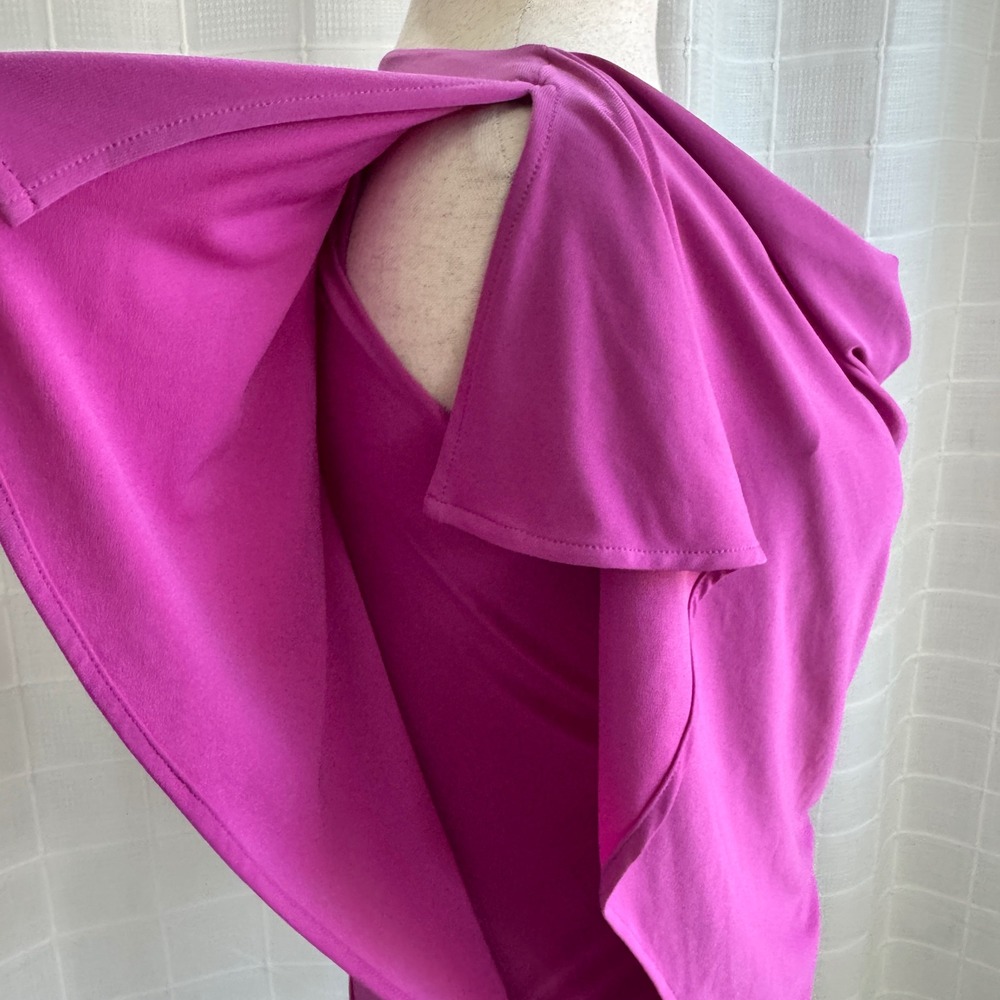 41 Hawthorne Pink Draped Cowl Neck Y2K‎ Style Tunic Blouse Short Split Sleeve - Picture 7 of 10